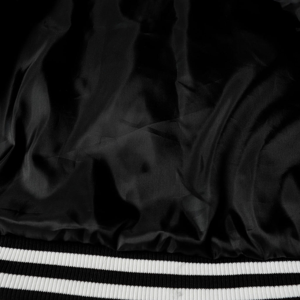 Chrome-Hearts Layered Cross Varsity Jacket - Black White Street Style Outerwear 2208