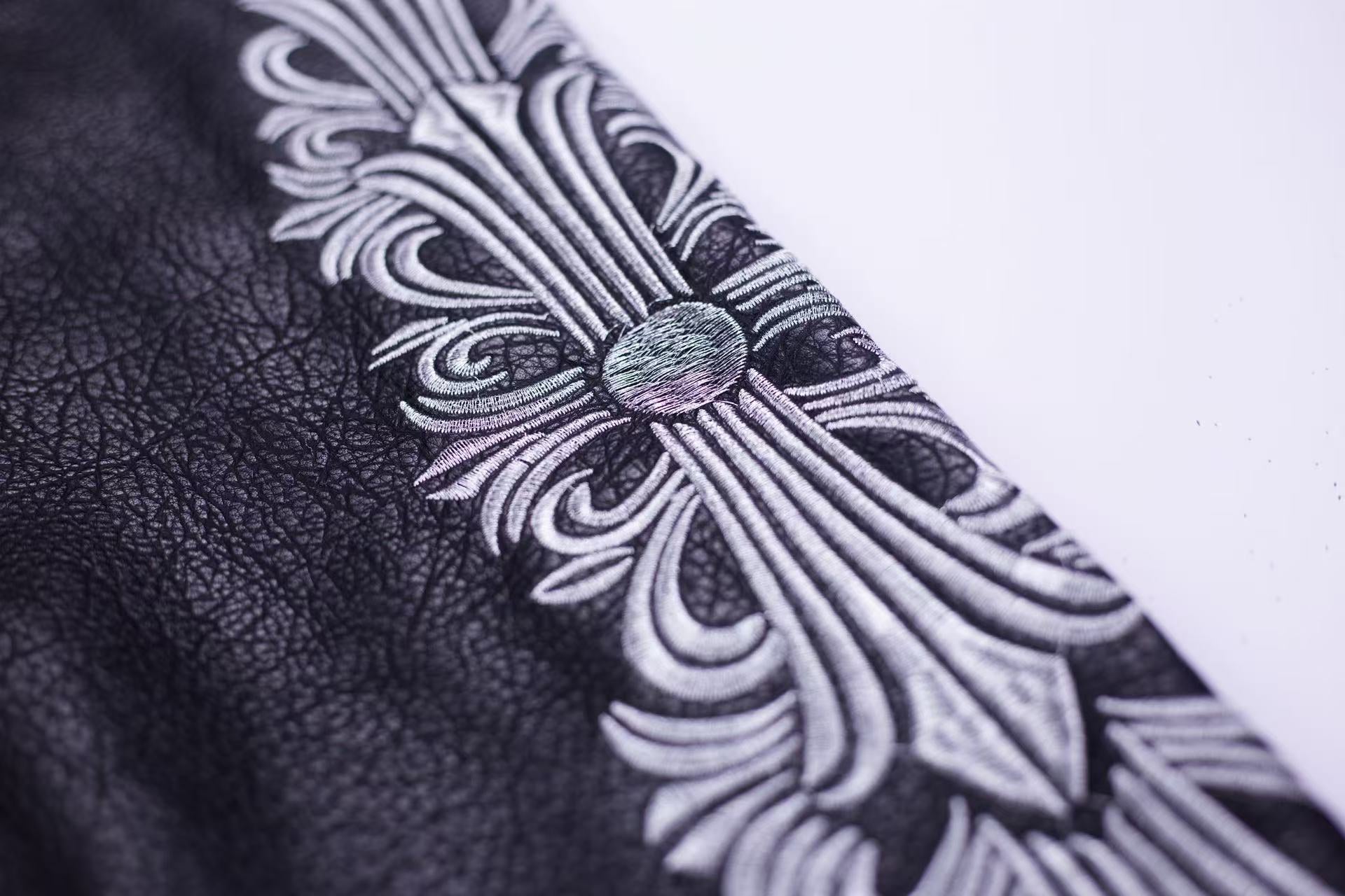 Chrome-Hearts Embroidered Sleeve Varsity Jacket - Black Streetwear Coat 5577