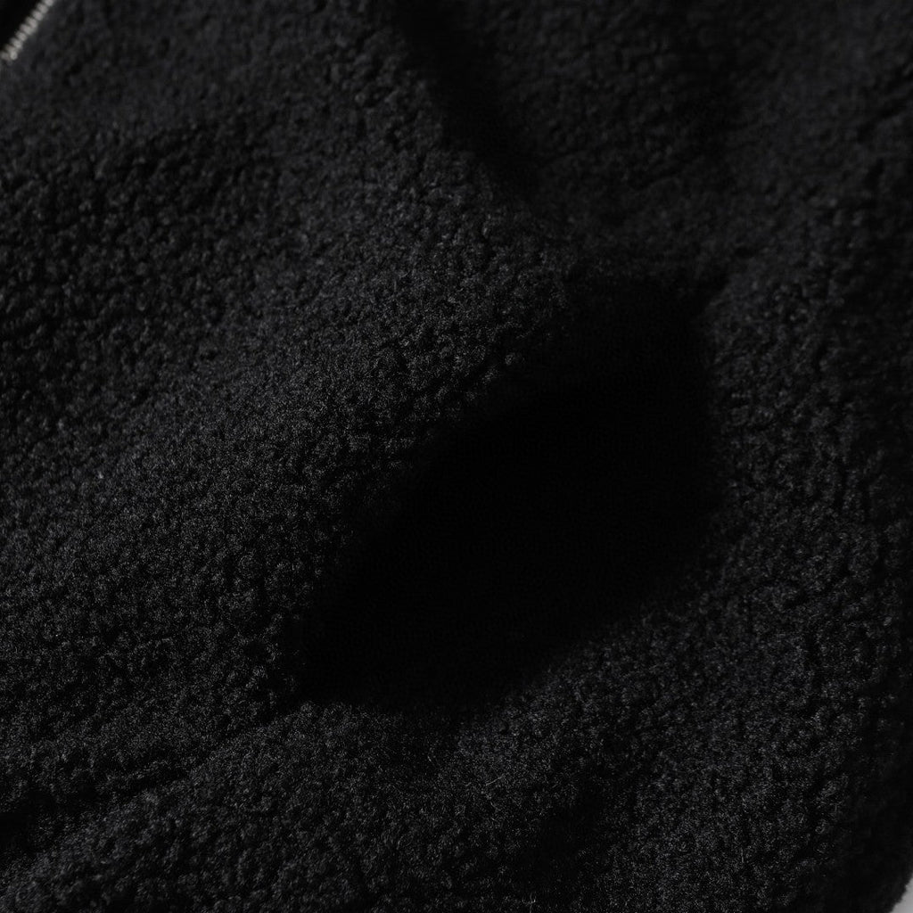 Chrome-Hearts Horseshoe Embroidered Sherpa Jacket - Black Cream Gothic Coat 825